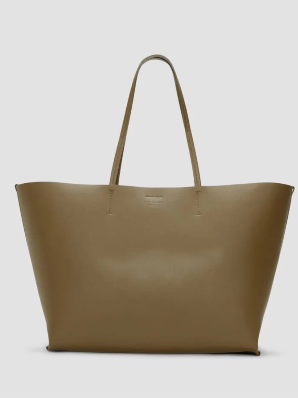 NWT everlane luxe Italian leather tote beech olive green medium